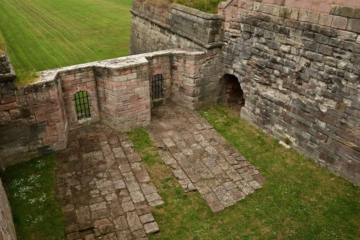 De stadsmuren en Berwick Castle