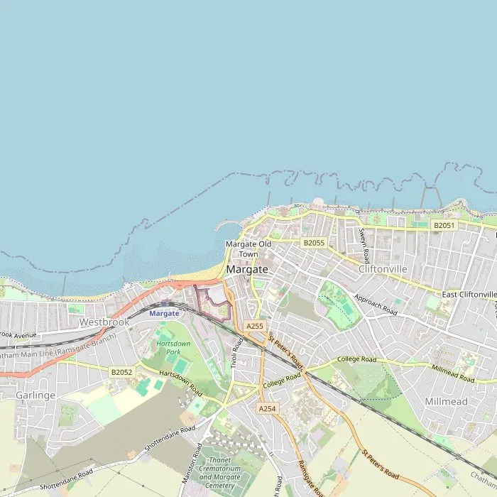 Kaart van Margate met de bezienswaardigheden
