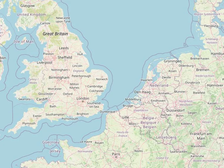 Kaart met de routes vanuit Nederland naar Bakewell