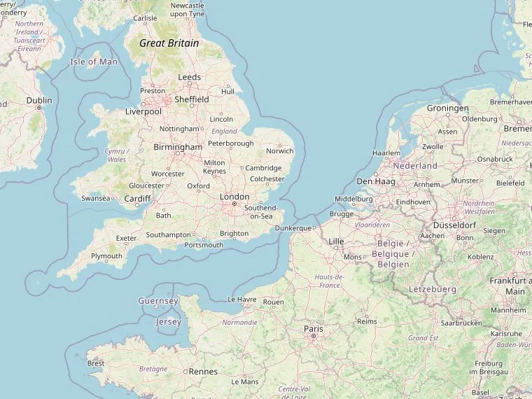 Kaart met de routes vanuit Nederland naar Barnstaple