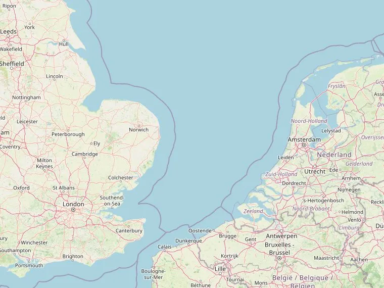 Kaart met de routes vanuit Nederland naar Beverley
