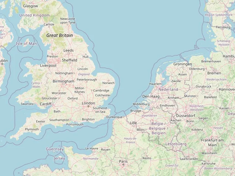 Kaart met de routes vanuit Nederland naar Buxton