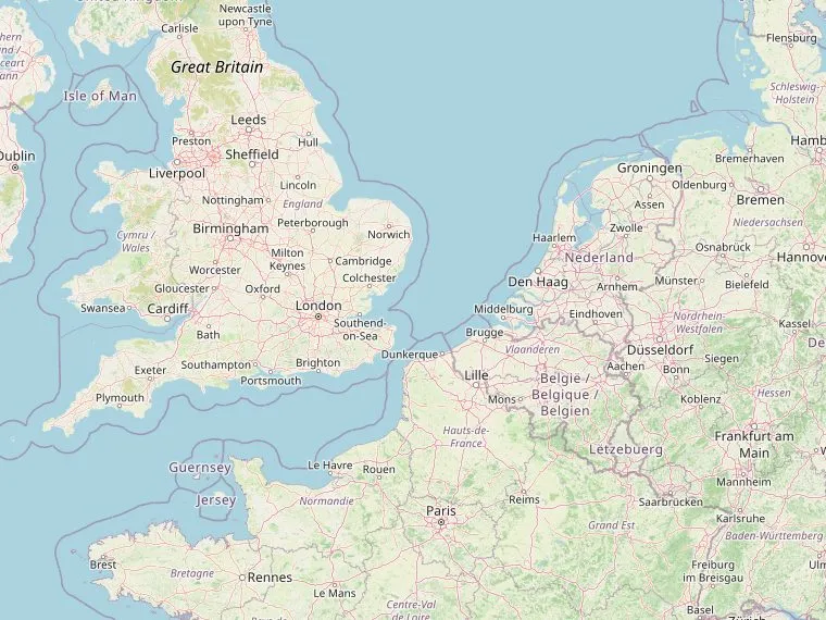 Kaart met de routes vanuit Nederland naar Castle Combe