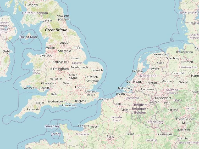 Kaart met de routes vanuit Nederland naar Chester