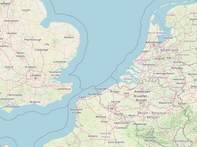 Kaart met de routes vanuit Nederland naar Chiswick