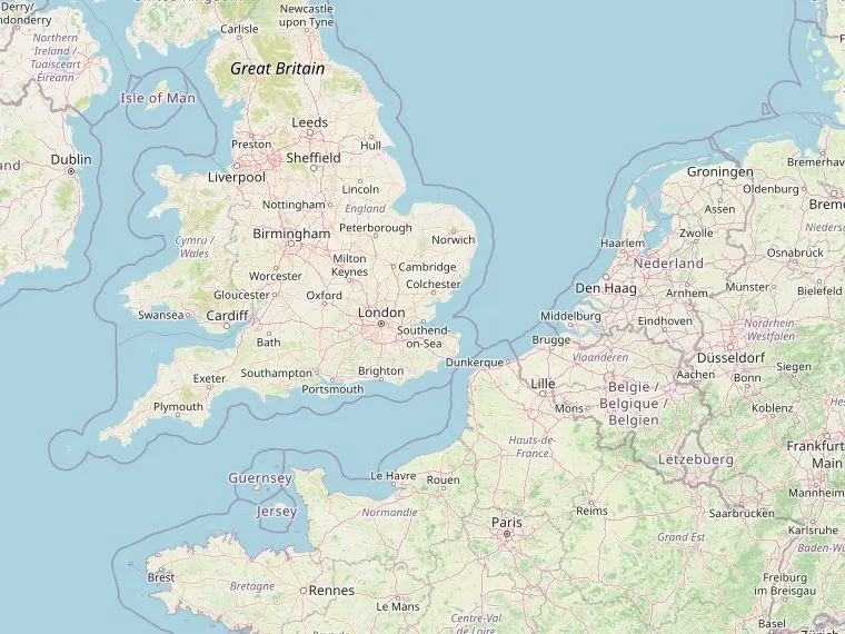 Kaart met de routes vanuit Nederland naar Clovelly