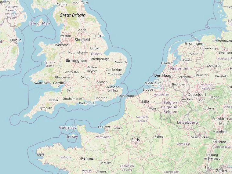 Kaart met de routes vanuit Nederland naar Dartmoor