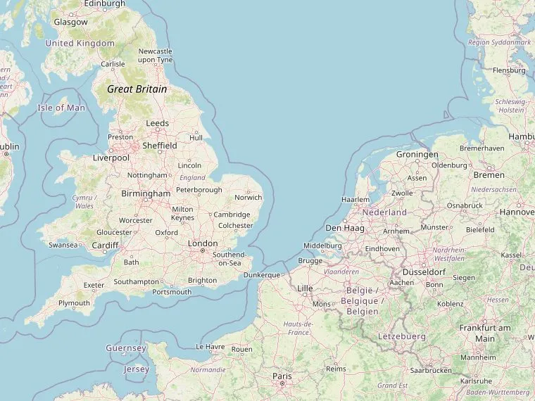 Kaart met de routes vanuit Nederland naar Grassington