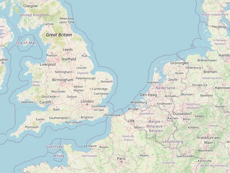 Kaart met de routes vanuit Nederland naar Hebden Bridge