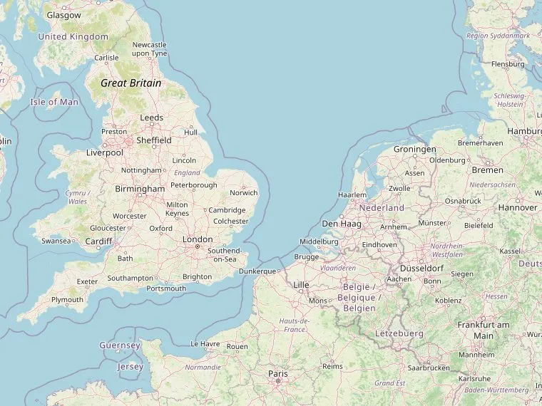 Kaart met de routes vanuit Nederland naar Leeds