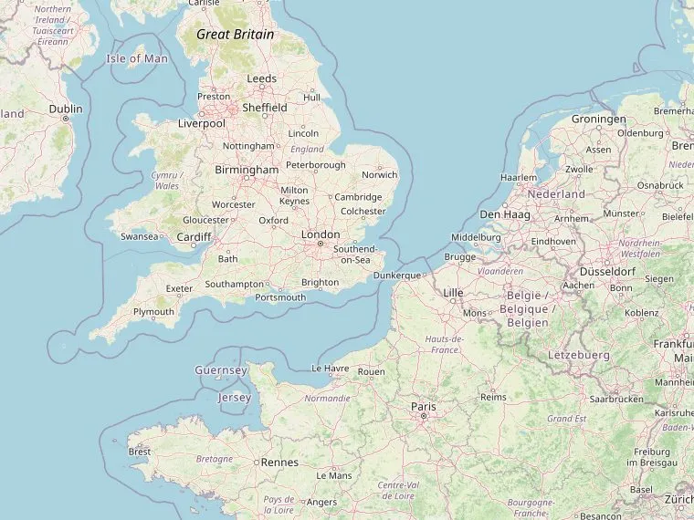 Kaart met de routes vanuit Nederland naar Mevagissey