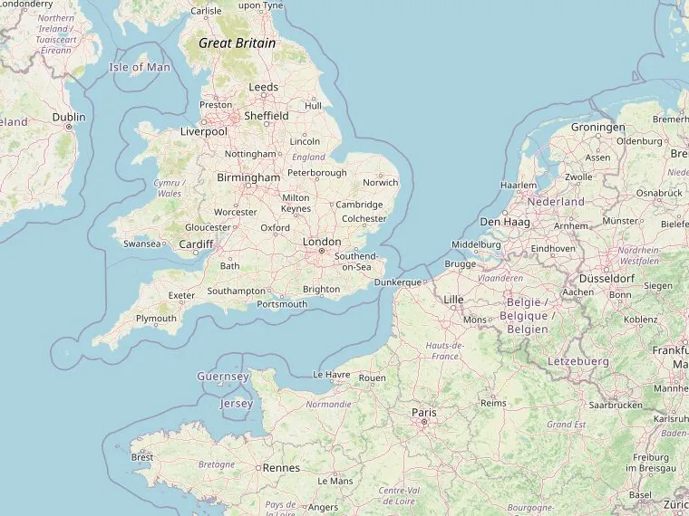Kaart met de routes vanuit Nederland naar Padstow