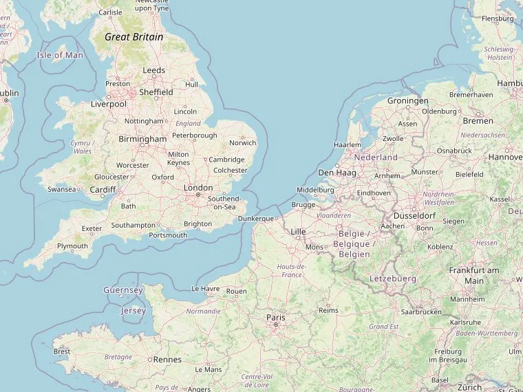 Kaart met de routes vanuit Nederland naar Poole