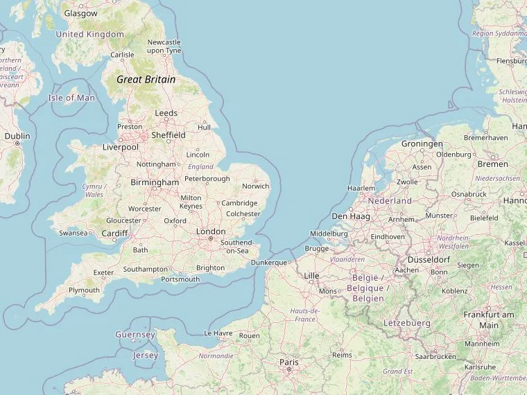 Kaart met de routes vanuit Nederland naar Preston