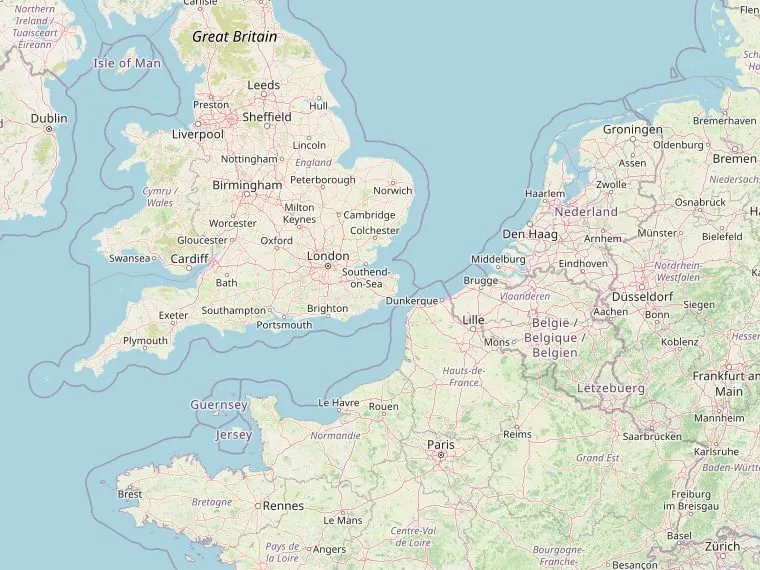 Kaart met de routes vanuit Nederland naar Salcombe