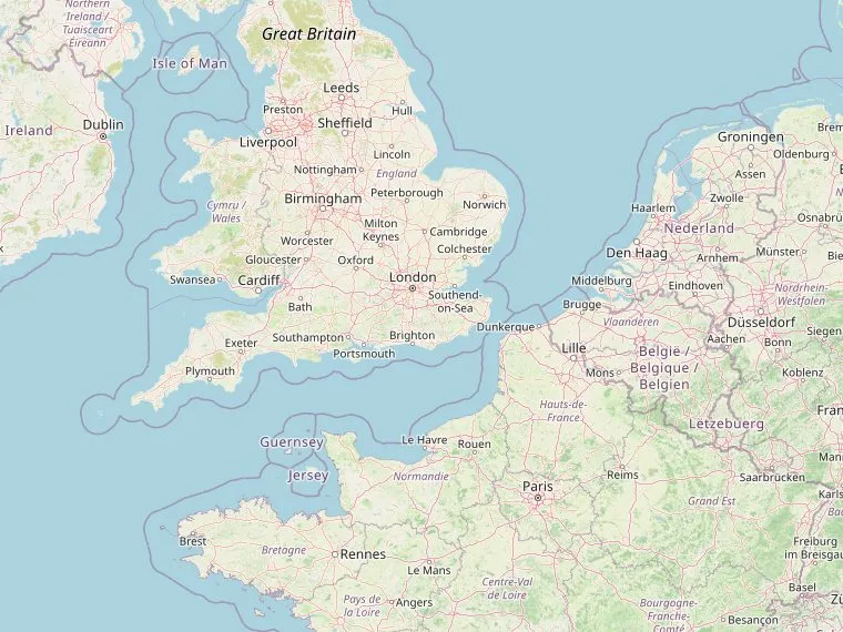 Kaart met de routes vanuit Nederland naar Sennen Cove