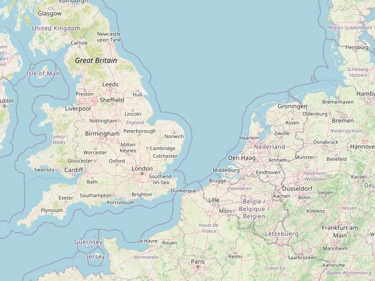 Kaart met de routes vanuit Nederland naar Skipton