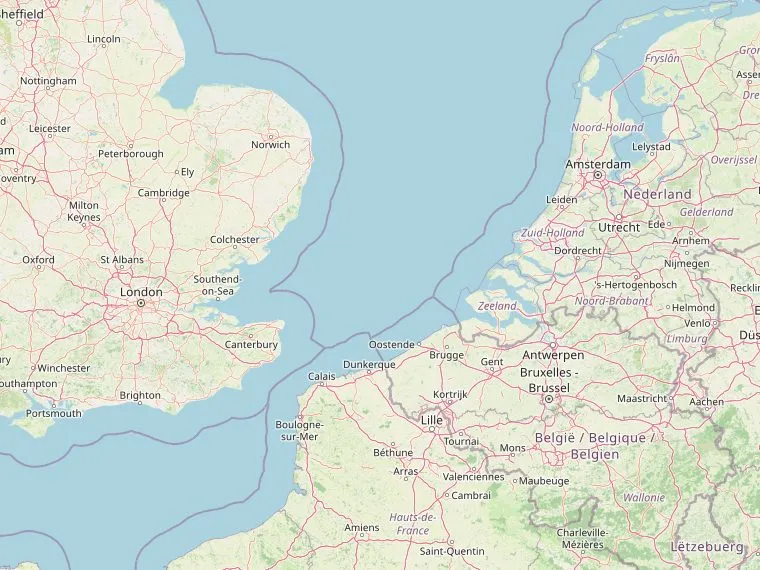 Kaart met de routes vanuit Nederland naar St Albans