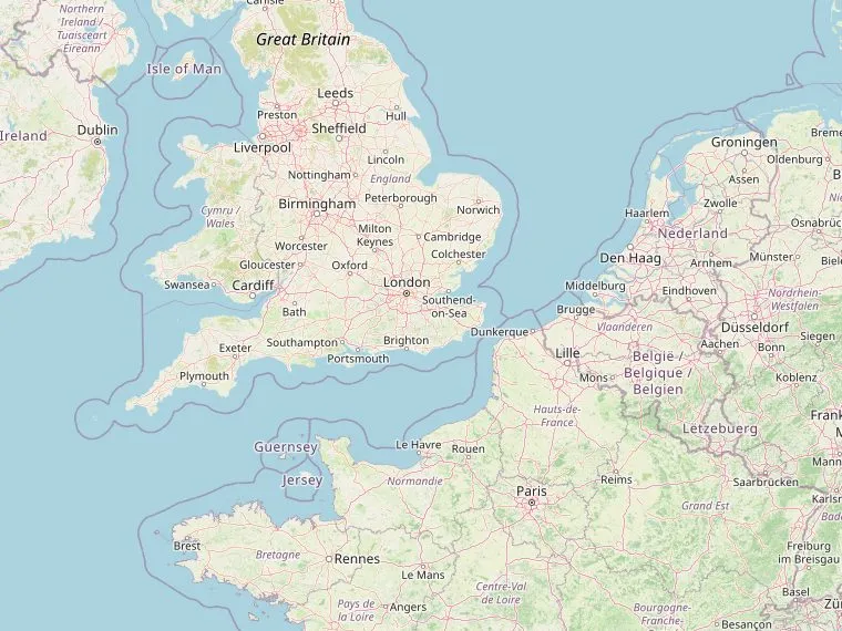 Kaart met de routes vanuit Nederland naar St Ives