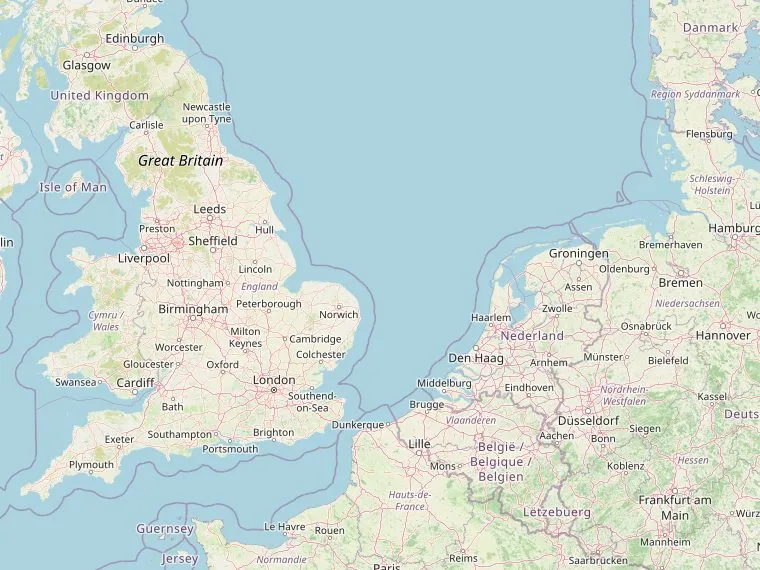 Kaart met de routes vanuit Nederland naar Sunderland