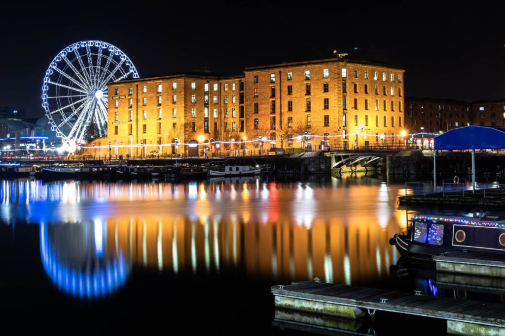 Albert Dock in de nacht