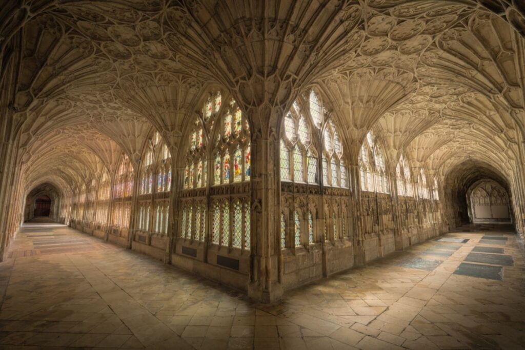De gangen van Gloucester Cathedral