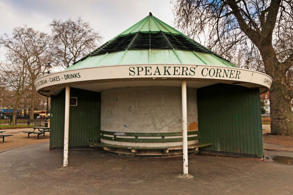 Speakers’ Corner in Hyde Park