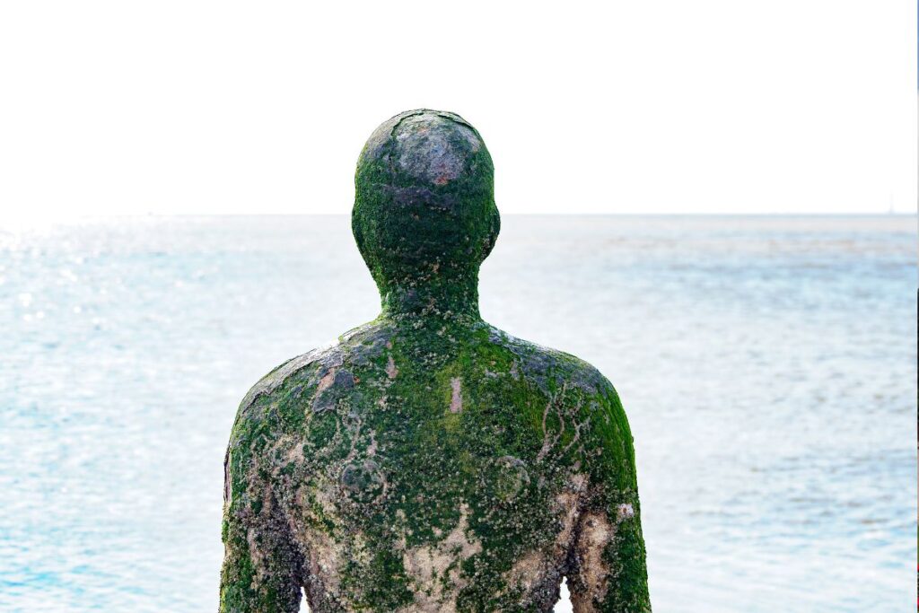 Standbeeld op Crosby Beach