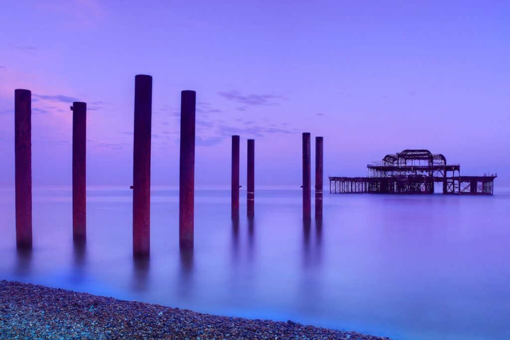 Vervallen West Pier in Brighton