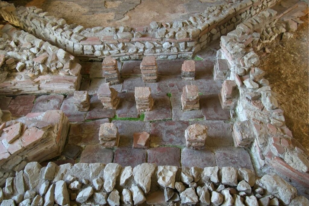 Hypocastum systeem in romeinshuis in Fishbourne