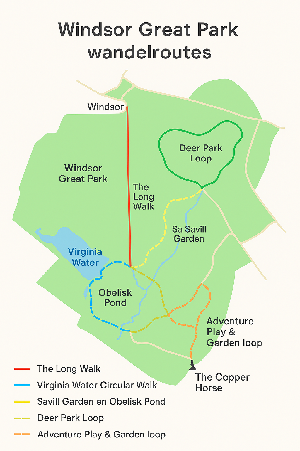 Wandelroutes Windsor Great Park