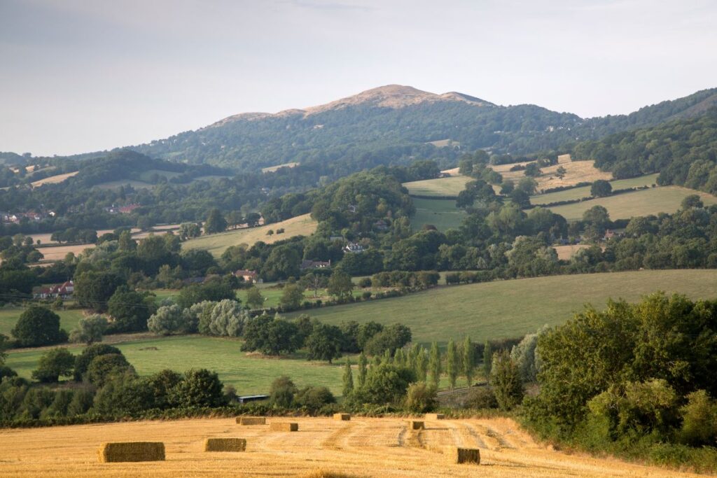 Uitzicht over de stad vanaf Malvern Hills